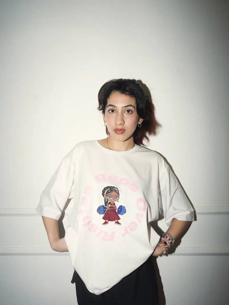 Close detail of the Reps Over Rishtas print
